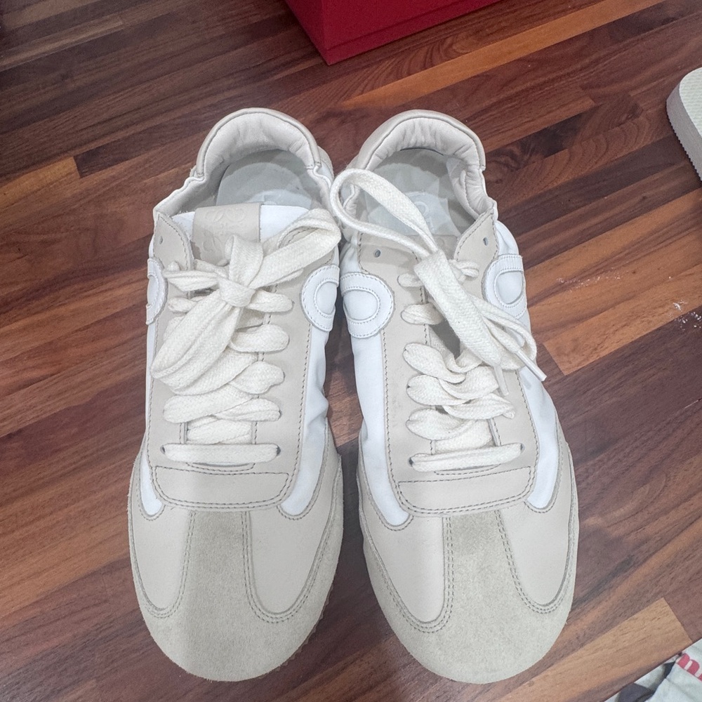 Loewe Cream and White Women's Ballet Runner Sneakers - light wear TTS